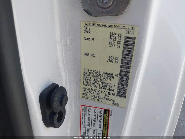 Aukcja sprzedaży 2011 Nissan Altima 2.5 S, vin: 1N4AL2EP7BC172806, numer aukcji: 45337306