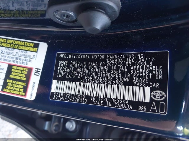 Продаж на аукціоні авто 2017 Toyota Corolla Se, vin: 2T1BURHE5HC902808, номер лоту: 45337401