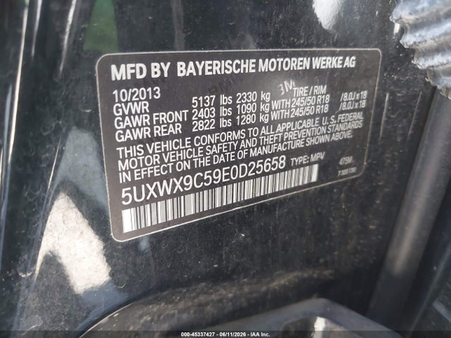 Продаж на аукціоні авто 2014 Bmw X3 Xdrive28i, vin: 5UXWX9C59E0D25658, номер лоту: 45337427