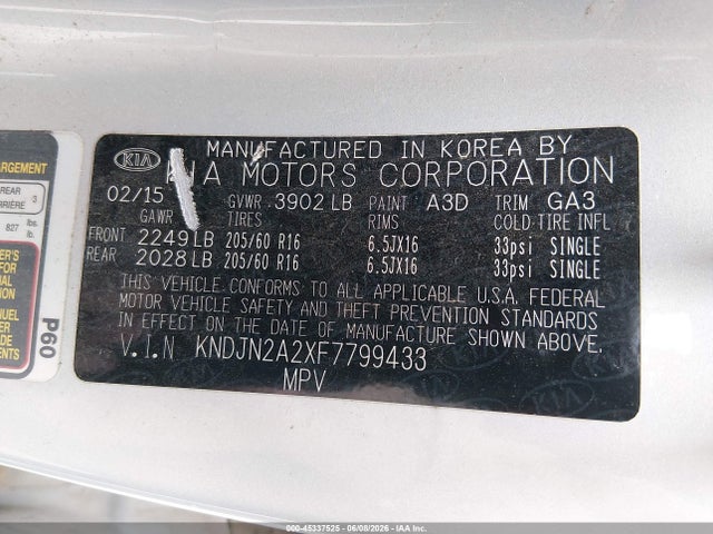 KNDJN2A2XF7799433 KIA Soul