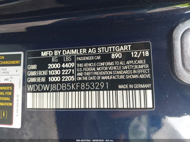 Mercedes-Benz C 300 2019 WDDWJ8DB5KF853291 Image 9