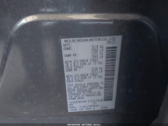 Nissan Pathfinder Sv 4wd 2022 5N1DR3BCXNC214768 Image 9