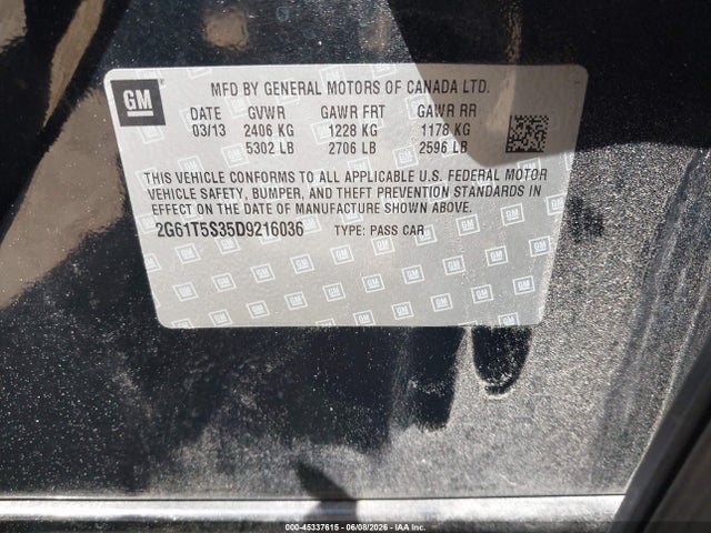 Продажа на аукционе авто 2013 Cadillac Xts Premium, vin: 2G61T5S35D9216036, номер лота: 45337615