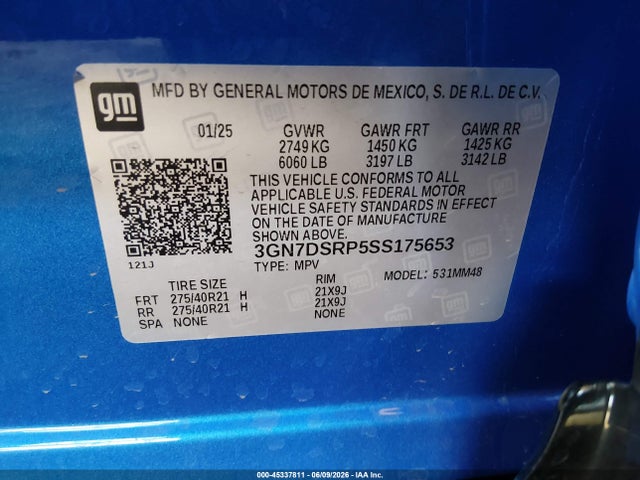 Chevrolet Equinox Ev Rs 2025 3GN7DSRP5SS175653 Image 9