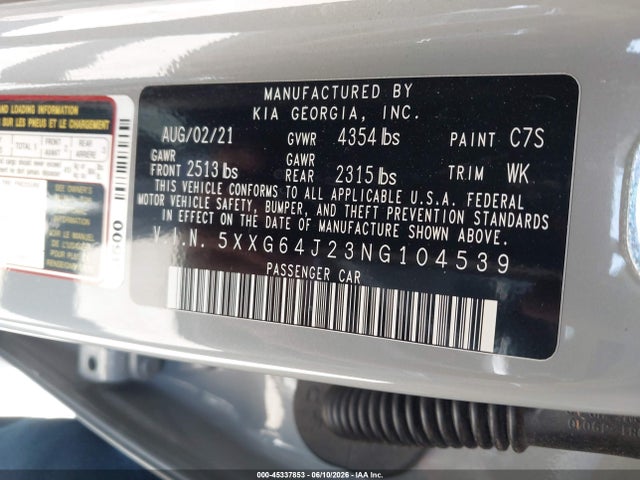 KIA K5 Gt-line 2022 5XXG64J23NG104539 Image 9