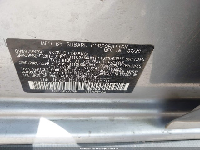 Subaru Crosstrek Sport 2021 JF2GTHSC1MH205976 Image 9