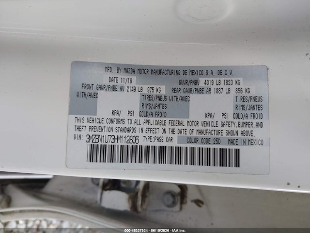 Mazda Mazda3 Sport 2017 3MZBN1U73HM112806 Image 9