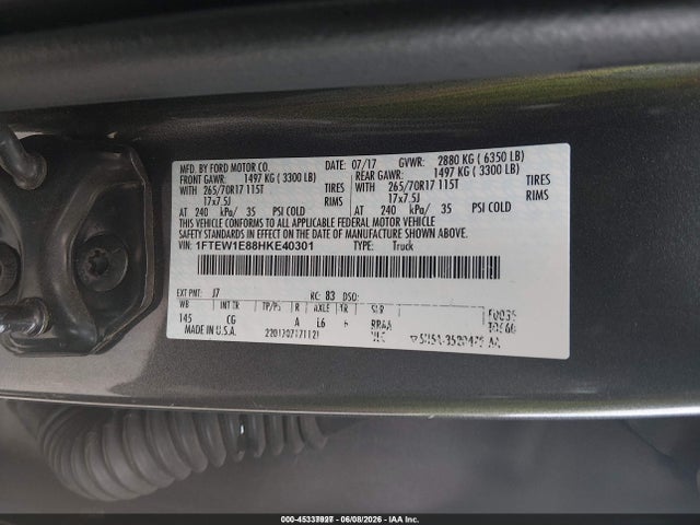 Ford F-150 Xl 2017 1FTEW1E88HKE40301 Image 9