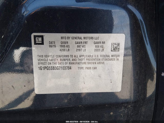 1G1PG5SB3G7103784 Chevrolet Cruze Limited Ltz Auto