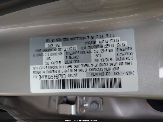 45338042 :رقم المزاد ، 3MVDMBDY5RM617100 vin ، 2024 Mazda Cx-30 2.5 Turbo Premium Package مزاد بيع