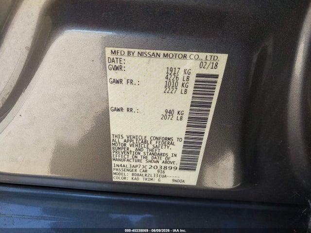 1N4AL3AP7JC203899 Nissan Altima 2.5 Sl