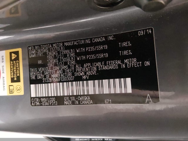 2015 Lexus Rx 450h მანქანა იყიდება აუქციონზე, vin: 2T2ZB1BA6FC003007, აუქციონის ნომერი: 45338072
