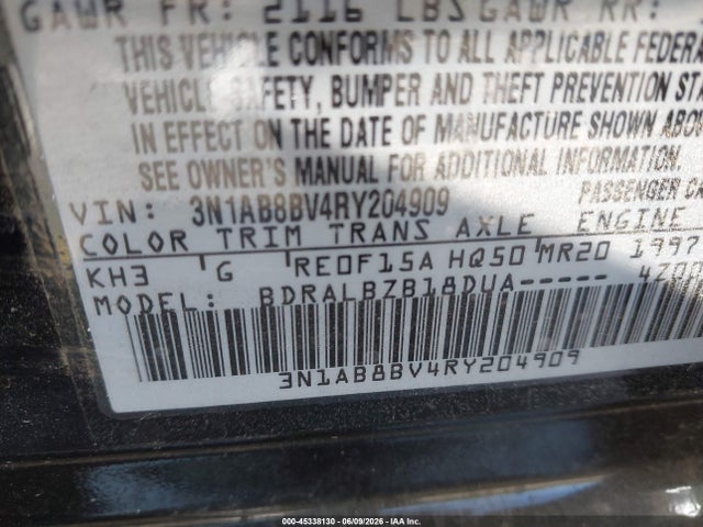 Nissan Sentra S Xtronic Cvt 2024 3N1AB8BV4RY204909 Image 9