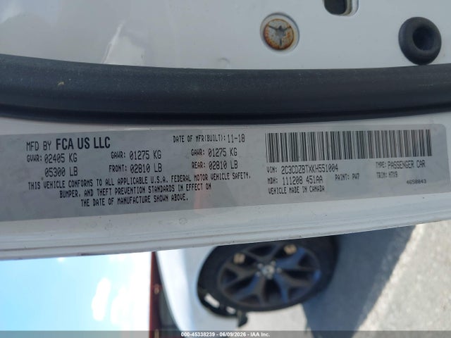 Продаж на аукціоні авто 2019 Dodge Challenger R/t, vin: 2C3CDZBTXKH551004, номер лоту: 45338239