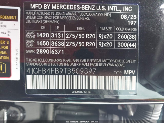 Mercedes-Benz GLE 350 2026 4JGFB4FB9TB509397 Image 9