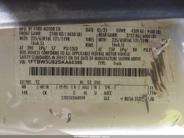 Ford Transit-350 Cargo Van 2025 1FTBW3U82SKA66386 Image 9