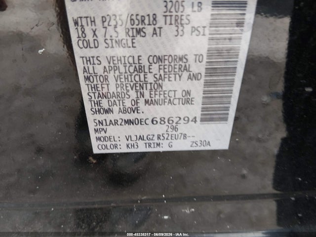 Nissan Pathfinder Sl 2014 5N1AR2MN0EC686294 Image 9