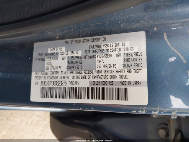 45338320 :رقم المزاد ، JM3KE4DY3G0623275 vin ، 2016 Mazda Cx-5 Grand Touring مزاد بيع