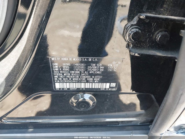 Honda HR-V LX 2019 3CZRU5H34KG711006 Image 9