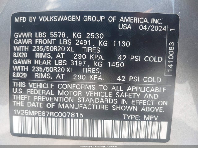 1V25MPE87RC007815 Volkswagen Id.4 S