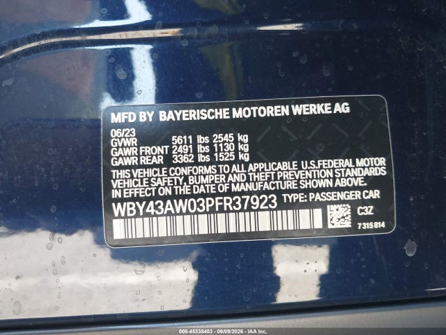 BMW I4 Edrive35 2023 WBY43AW03PFR37923 Image 9