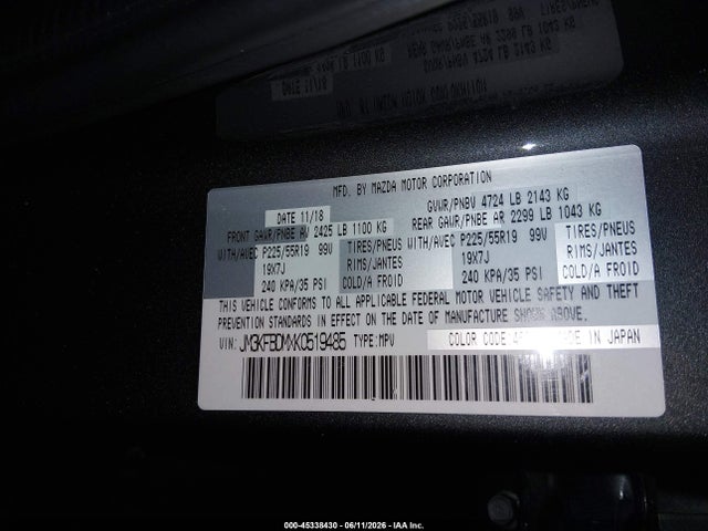 Mazda Cx-5 Grand Touring 2019 JM3KFBDMXK0519485 Image 9
