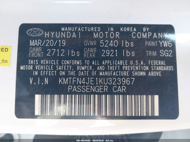 Genesis G80 3.8 2019 KMTFN4JE1KU323967 Image 9