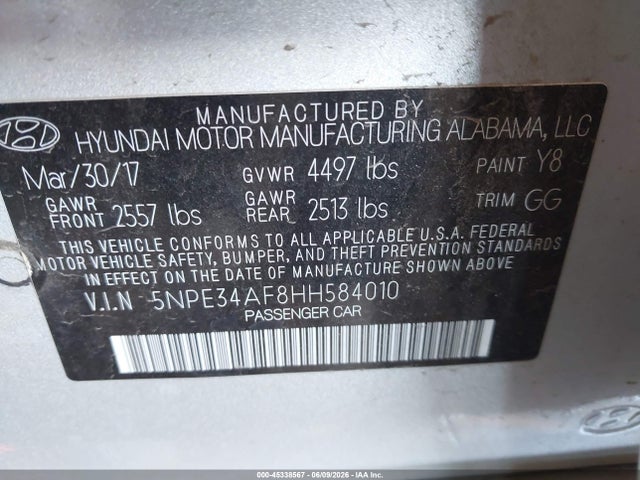 5NPE34AF8HH584010 Hyundai Sonata Sport