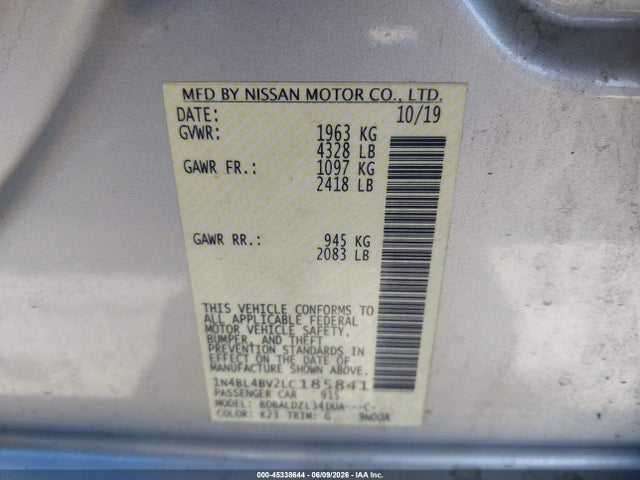 1N4BL4BV2LC185841 Nissan Altima S Fwd