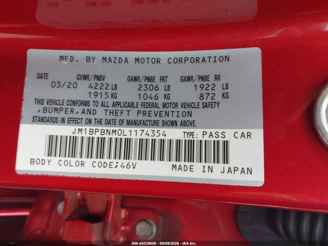 Mazda Mazda3 Premium Package 2020 JM1BPBNM0L1174354 Image 9