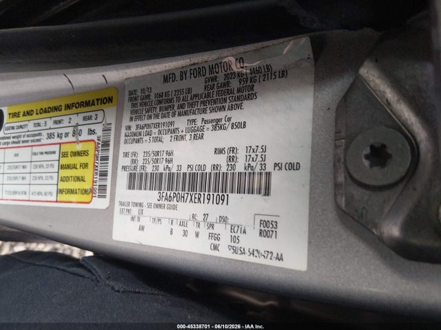 Ford FUSION SE 2014 3FA6P0H7XER191091 Image 9