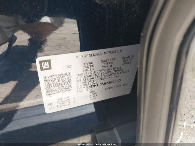 45338750 :رقم المزاد ، 1GYS4DKL0MR309460 vin ، 2021 Cadillac Escalade 4wd Premium Luxury Platinum مزاد بيع