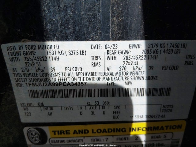 Ford Expedition Limited 2023 1FMJU2A89PEA34357 Image 9