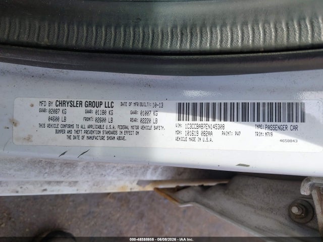 2014 Chrysler 200 Lx მანქანა იყიდება აუქციონზე, vin: 1C3CCBAB7EN145308, აუქციონის ნომერი: 45338955