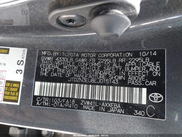45338961 :رقم المزاد ، JTDZN3EU8EJ015143 vin ، 2014 Toyota Prius V Three مزاد بيع