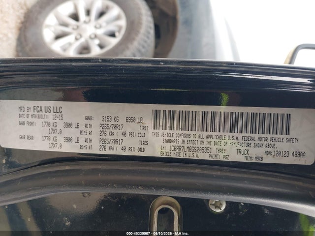 45339007 :رقم المزاد ، 1C6RR7LM8GS205351 vin ، 2016 Ram 1500 Big Horn مزاد بيع
