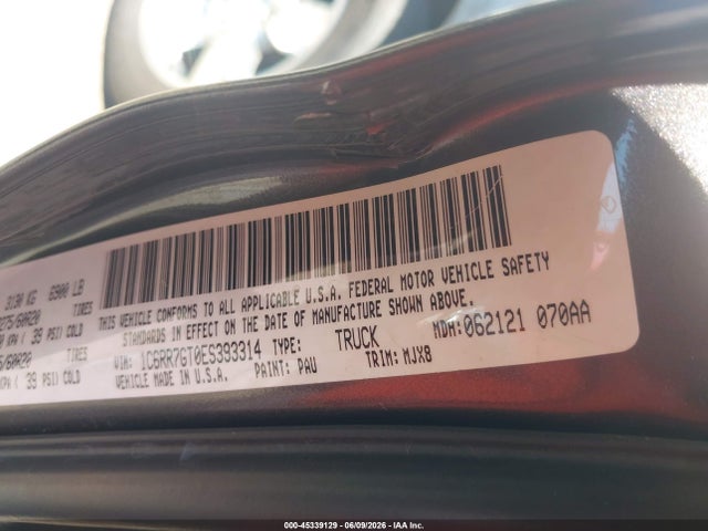 RAM 1500 Big Horn 2014 1C6RR7GT0ES393314 Image 9