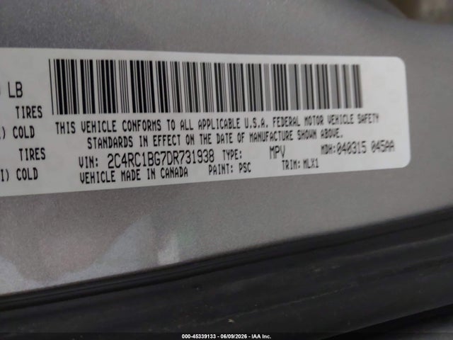 Aukcja sprzedaży 2013 Chrysler Town & Country Touring, vin: 2C4RC1BG7DR731938, numer aukcji: 45339133