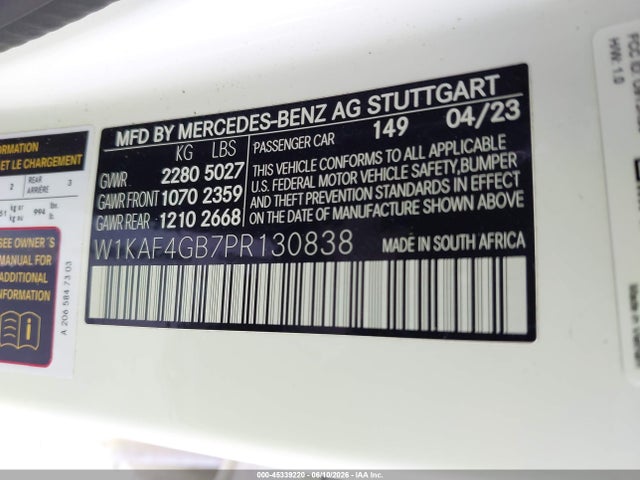 W1KAF4GB7PR130838 Mercedes-Benz C 300 Sedan