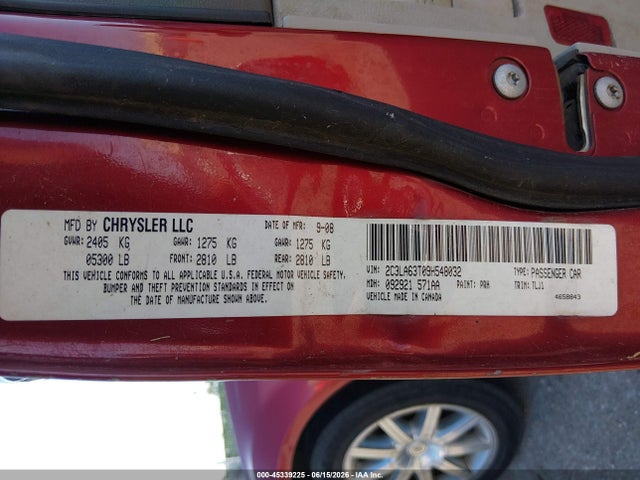 2009 Chrysler 300c Hemi მანქანა იყიდება აუქციონზე, vin: 2C3LA63T09H548032, აუქციონის ნომერი: 45339225