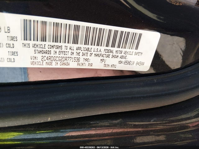45339263 :رقم المزاد ، 2C4RDGCG2DR771536 vin ، 2013 Dodge Grand Caravan Sxt مزاد بيع