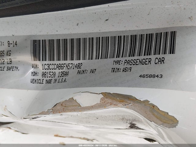 Aukcja sprzedaży 2015 Chrysler 200 Limited, vin: 1C3CCCAB6FN571482, numer aukcji: 45339324