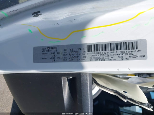 Продаж на аукціоні авто 2019 Ram Promaster 1500 Low Roof 136 Wb, vin: 3C6TRVAG1KE517773, номер лоту: 45339351