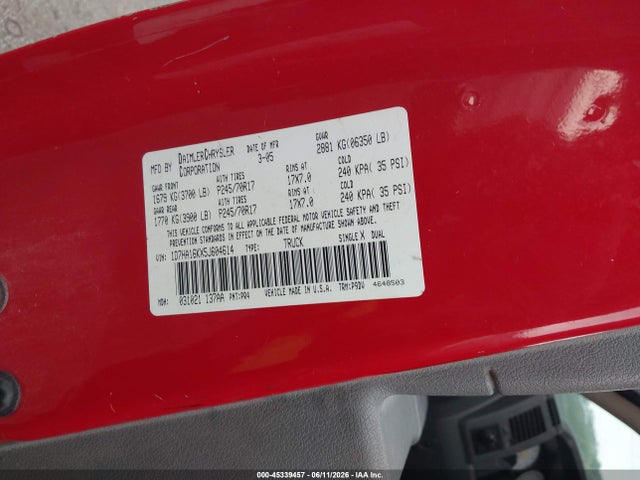Aukcja sprzedaży 2007 Dodge Ram 1500 St, vin: 1D7HA16287J641227, numer aukcji: 45339457