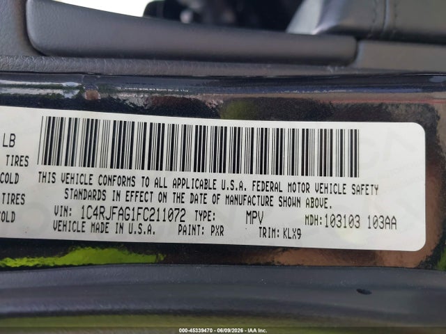 Продаж на аукціоні авто 2015 Jeep Grand Cherokee Altitude, vin: 1C4RJFAG1FC211072, номер лоту: 45339470