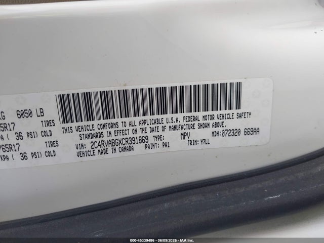 Продажа на аукционе авто 2012 Volkswagen Routan Se, vin: 2C4RVABGXCR391869, номер лота: 45339486