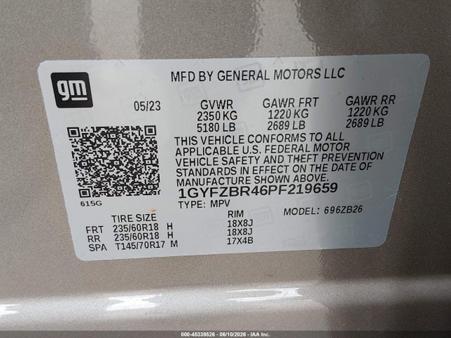 Продаж на аукціоні авто 2023 Cadillac Xt4 Awd Luxury, vin: 1GYFZBR46PF219659, номер лоту: 45339526
