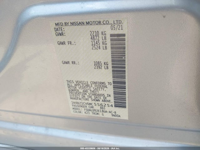 1N4BZ1CV6MC556254 Nissan Leaf Sv Plus 62 Kwh