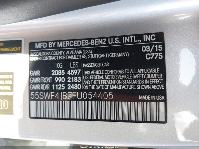 55SWF4JB7FU054405 Mercedes-Benz C 300
