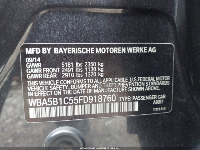 WBA5B1C55FD918760 BMW 535i